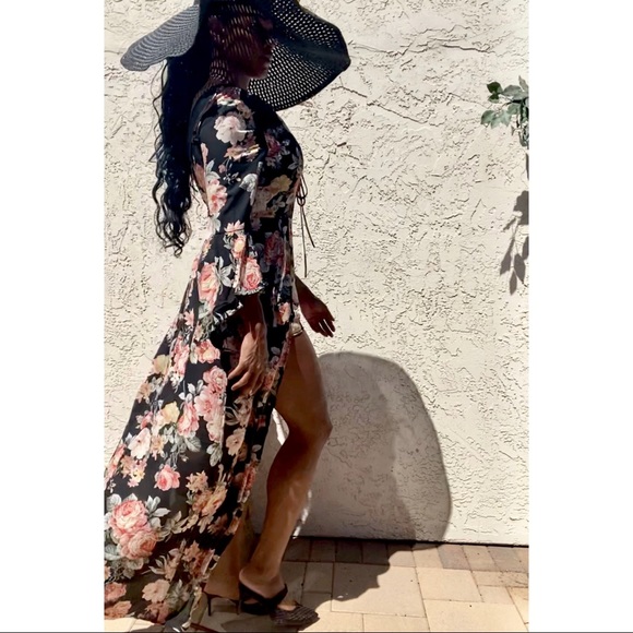 New! Women’s Black Floral Romper - Picture 2 of 5